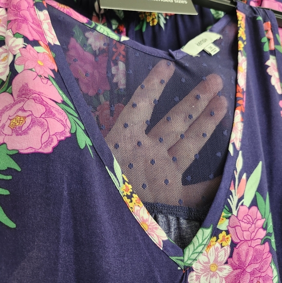 ‼️SOLD‼️ KENSIE Plus Size 2X-3X NWT Rayon Pajamas Set Navy/Pink - Picture 7 of 12